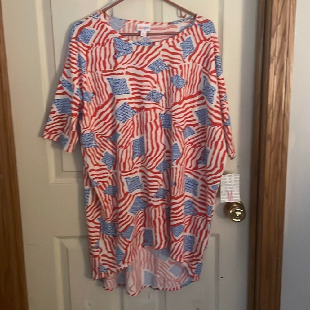 LuLaRoe patriotic Irma top